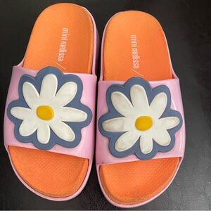 Mini Melissa Pink and Blue Sandals with Daisy Design